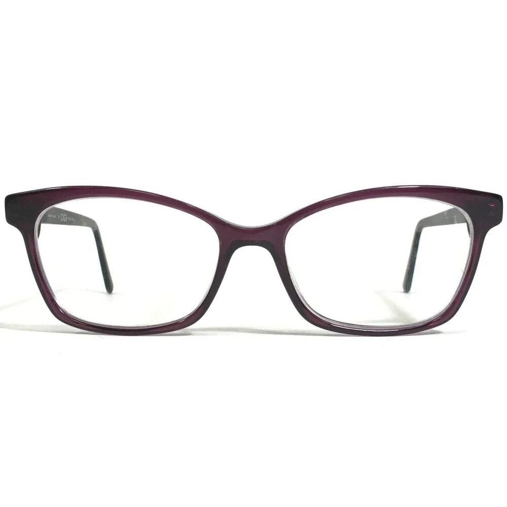 Ogi Eyeglasses Frames 129/169 EVOLUTION Clear Blue Purple Cat Eye 54-17-125